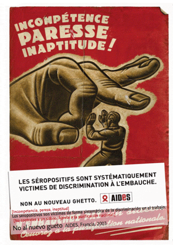 Imagen: No al nuevo gueto  AIDES. Francia, 2003 
